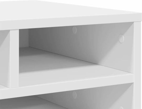 Printer Table Stand White 49 x 40 x 22.5 cm from Treated Wood
