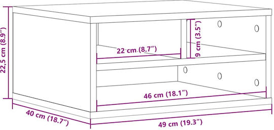 Printer Table Stand White 49 x 40 x 22.5 cm from Treated Wood