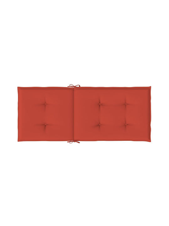 vidaXL Garden Chair Cushions with Backrest Red 4 Pieces 50x120cm