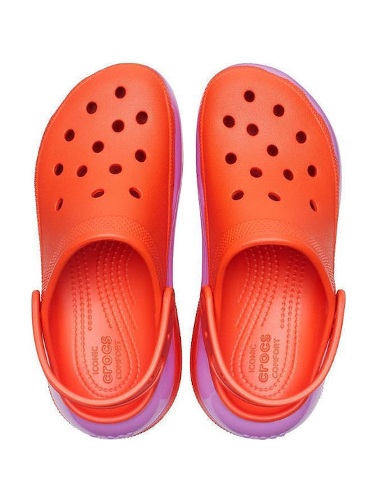 Crocs Classic Mega Crush Damen Clogs Rot