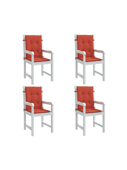 vidaXL Pernă pentru Scaun de Grădină cu Spate Roșu 4buc 50x100cm. 4002464