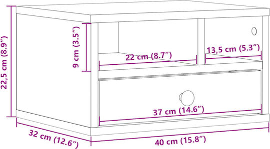 Printer Base Grey Sonoma 40x32x22,5 cm from Treated Wood 840609