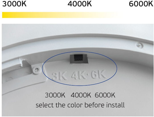 VK Lighting LED Panel 36W mit Natürliches Weiß Licht