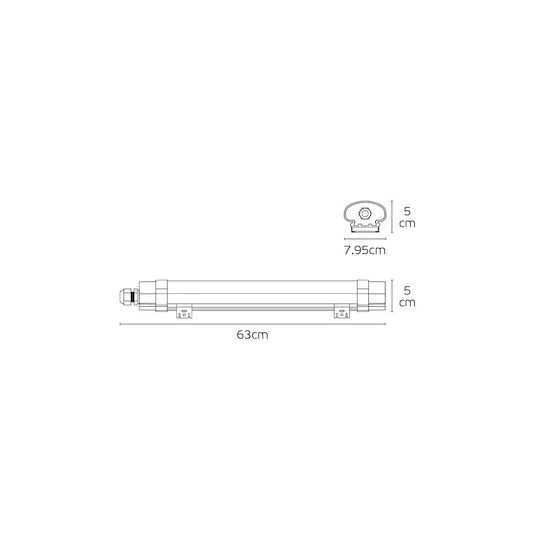 VK Lighting Lumină Batten Pentru Exterior cu LED Integrat 18W 63buc