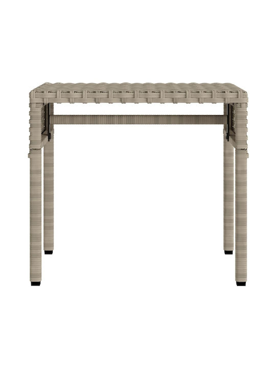 Deckchair Rattan with Cushion & Sunshade Gray with Table 200x55cm.