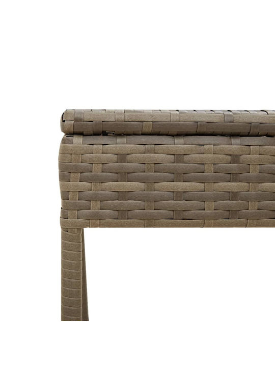Deckchair Rattan with Cushion & Sunshade Gray with Table 200x55cm.