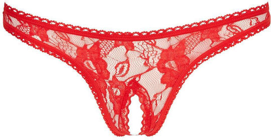 Boss Of Toys Damen Sexy Zeichenfolge mit Spitze Rot