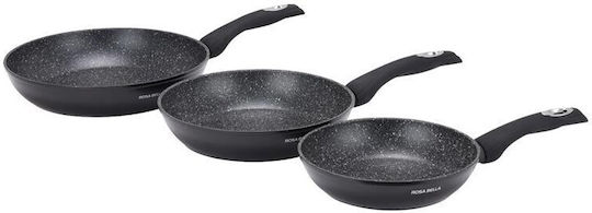 Edenberg Edenberg Pfannen-Set aus Aluminium Schwarz mit Antihaftbeschichtung 3-teilig