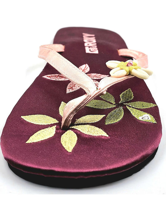 Idla Flache Sandalen für Damen in Burgundisch Farbe
