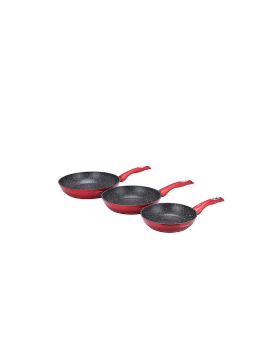 Edenberg Set de tigăi din aluminiu Red cu strat antiaderent 3buc