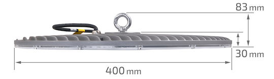 Eco Light Commercial Bell Light 200W Natural White 20000lm with Built-in LED White Ø40xH3cm