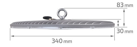 Eco Light Φωτιστικό Καμπάνα 150W Naturweiß 15000lm mit integrierter LED Weiß Ø40xH3cm