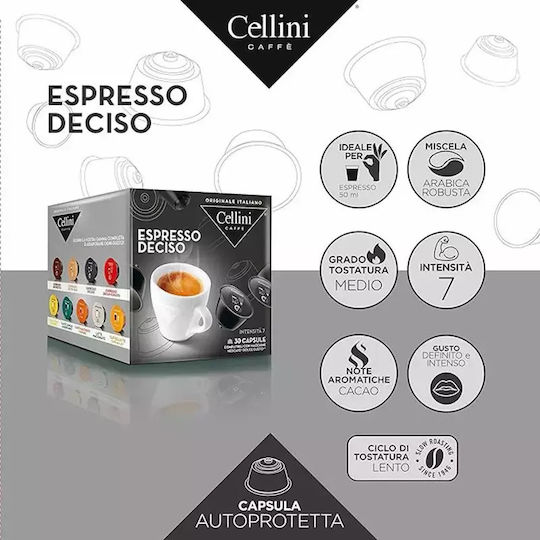 Cellini Capsules Espresso Compatible with Machine Dolce Gusto 30caps,tobolek