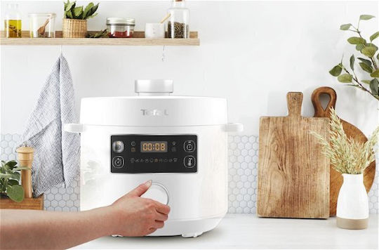 Tefal Turbo Cuisine Πολυμάγειρας 1090W με Χωρητικότητα 4.8lt Λευκός