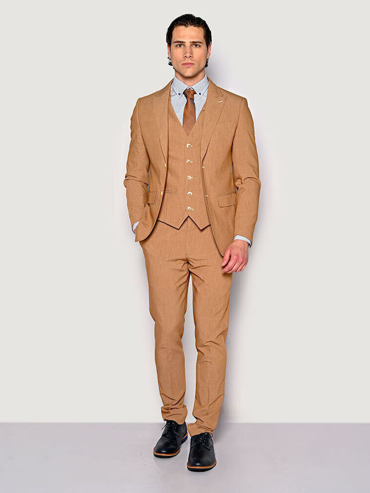 Men's Summer Suit Slim Fit Tobacco