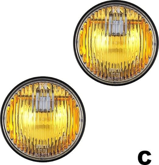 Autoline H3 Round Headlights Car C Universal 12V 55W 8cm 2pcs