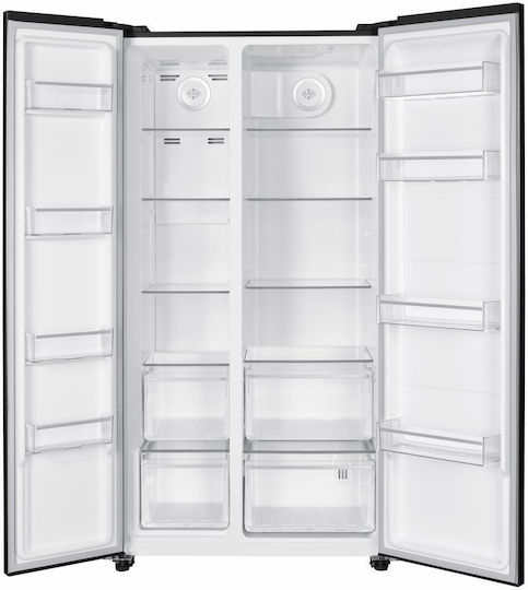Heinner Side-by-Side Refrigerator 532lt Total NoFrost H177xW90xD66cm Black HSBS-HM532NFBKE++