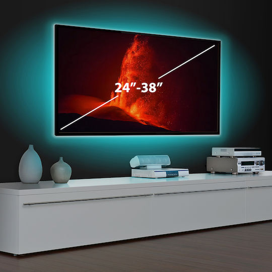 Sunshine Inteligent Bandă LED Pentru televizor USB 5V RGB Lumină Tip SMD5050 cu Sursă de alimentare & Telecomandă