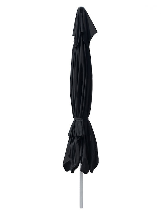 Professioneller Rundschreiben Aluminium Garten- und Terrassen-Sonnenschirm Schwarz F3.9xY2.95m