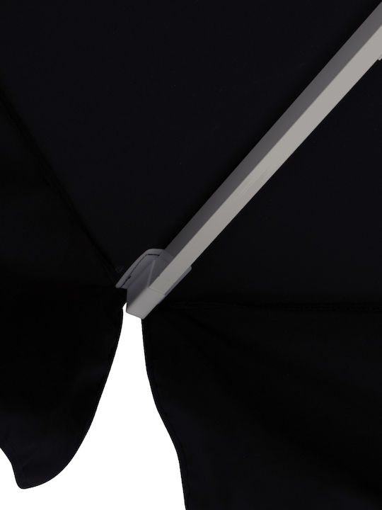 Professioneller Rundschreiben Aluminium Garten- und Terrassen-Sonnenschirm Schwarz F3.9xY2.95m