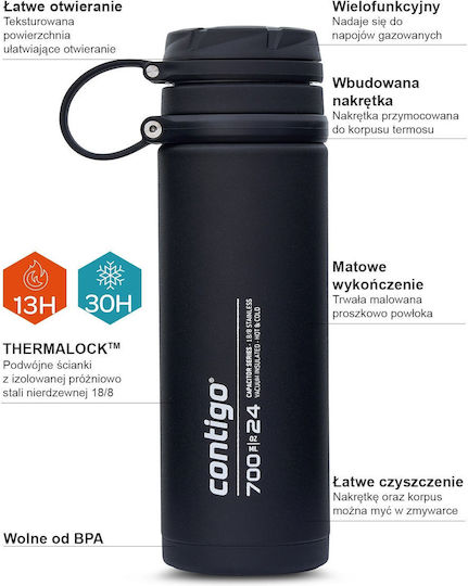Contigo Flasche Thermosflasche Rostfreier Stahl 700ml Black