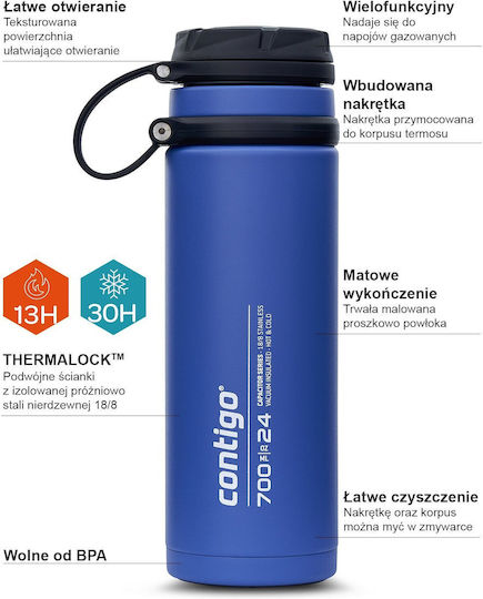 Contigo Μπουκάλι Θερμός Ανοξείδωτο 700ml Blue