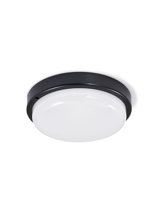 Lvt Plastic Ceiling Light with Integrated LED Black