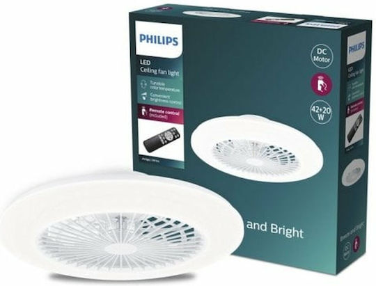 Philips Amigo Ceiling Fan 49cm with Light Fixture White