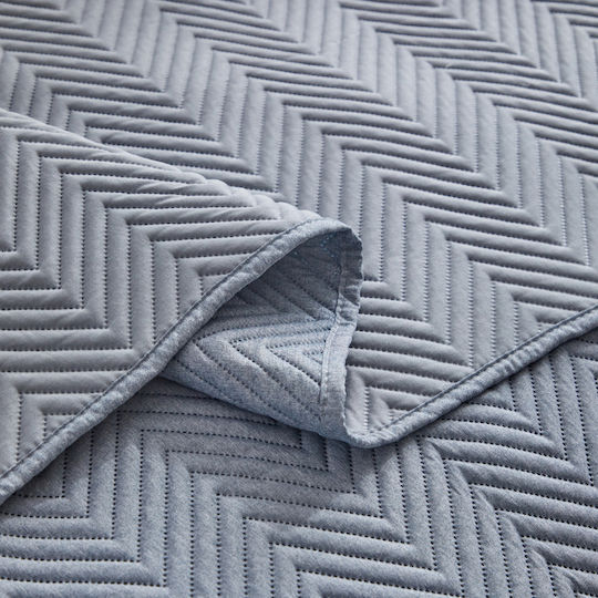Liolios Home Coverlet King Size Microfiber Denim 260x240cm