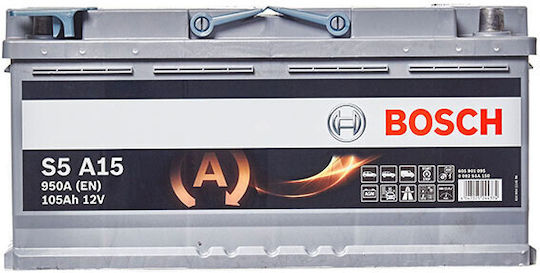 Bosch Batterie Auto S5A150 950A mit Kapazität 105Ah und CCA 950A Start/Stopp