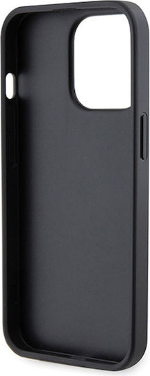 Guess Metal Logo Umschlag Rückseite Metallisch mit Band Schwarz (iPhone 13 Pro)