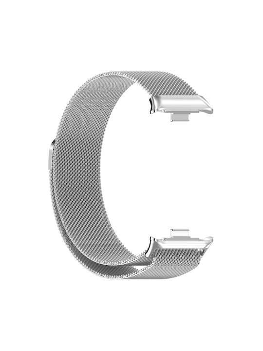 Xiaomi Mi Band 8 Pro Redmi Watch 4 Milan Magnetic Steel Mesh Watch Band Silver