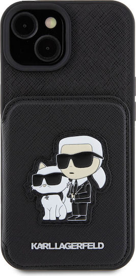 Karl Lagerfeld Pu Saffiano Card Slot Umschlag Rückseite Kunststoff Schwarz (iPhone 15)