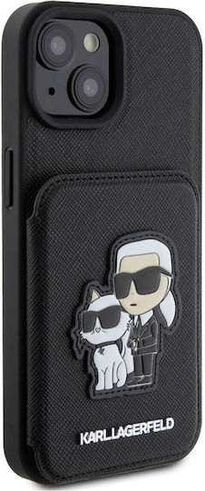 Karl Lagerfeld Pu Saffiano Card Slot Umschlag Rückseite Kunststoff Schwarz (iPhone 15)