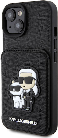 Karl Lagerfeld Pu Saffiano Card Slot Umschlag Rückseite Kunststoff Schwarz (iPhone 15)