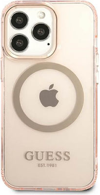 Guess Outline Translucent Back Cover Silicone Durable Gold (iPhone 13 Pro Max)