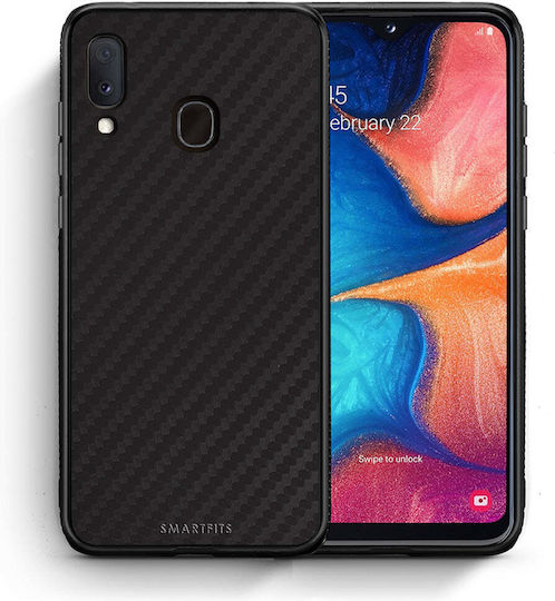 Smartfits Carbon Back Cover Plastic / Silicone Black (Galaxy M20)