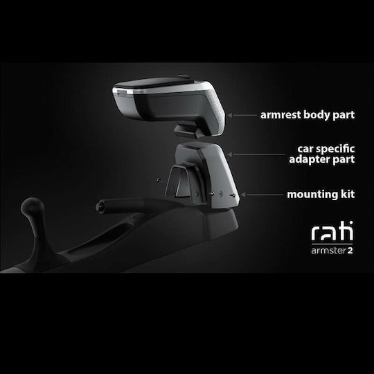Rati Armster 2 Car PU Armrest for Volkswagen Golf VI 2012-2019 Black