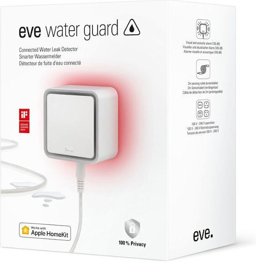 Eve Wired Flood Detector Thread Bluetooth with Siren and 2m Cable