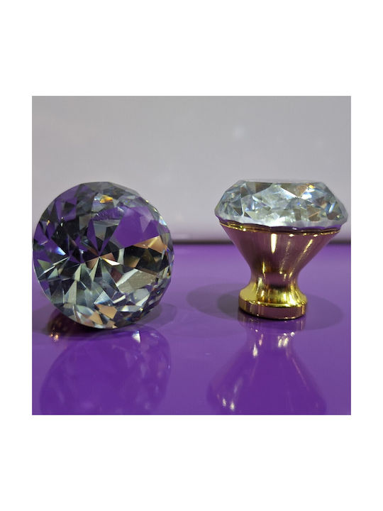 ACM Knob Furniture made of Zamak & Metallic & Crystal in Gold Color 11850 1pcs