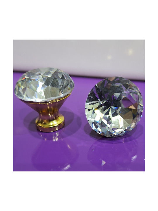 ACM Knob Furniture made of Zamak & Metallic & Crystal in Gold Color 11850 1pcs