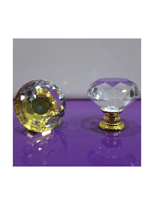 ACM Knob Furniture made of Zamak & Metallic & Crystal in Gold Color 11852 1pcs