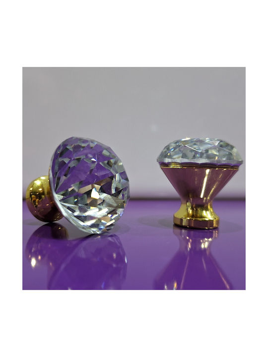 ACM Knob Furniture made of Zamak & Metallic & Crystal in Gold Color 11850 1pcs