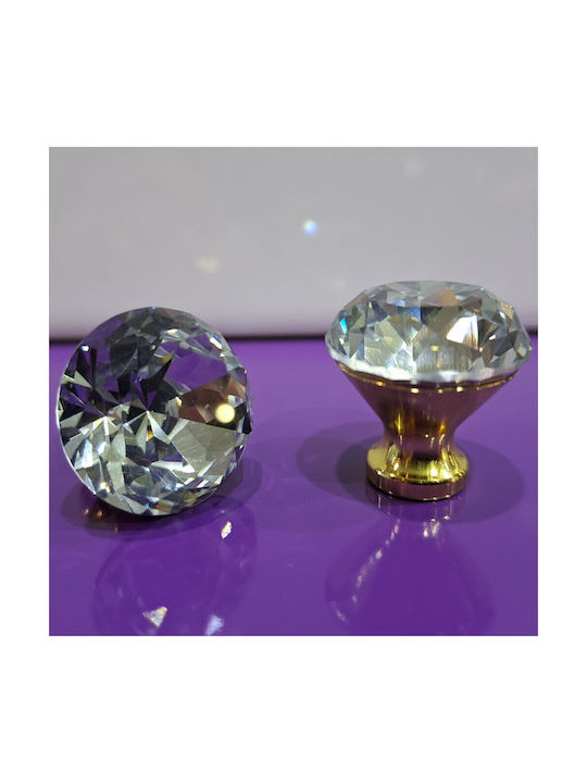 ACM Knob Furniture made of Zamak & Metallic & Crystal in Gold Color 11850 1pcs