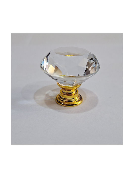 ACM Knob Furniture made of Zamak & Metallic & Crystal in Gold Color 11852 1pcs