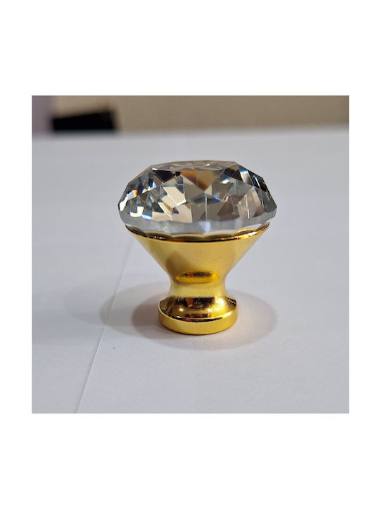 ACM Knob Furniture made of Zamak & Metallic & Crystal in Gold Color 11850 1pcs