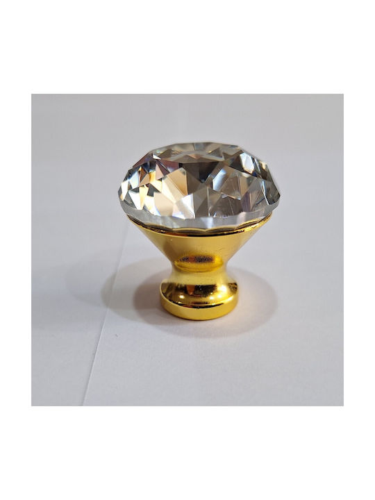 ACM Knob Furniture made of Zamak & Metallic & Crystal in Gold Color 11850 1pcs