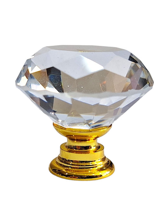 ACM Knob Furniture made of Zamak & Metallic & Crystal in Gold Color 11852 1pcs