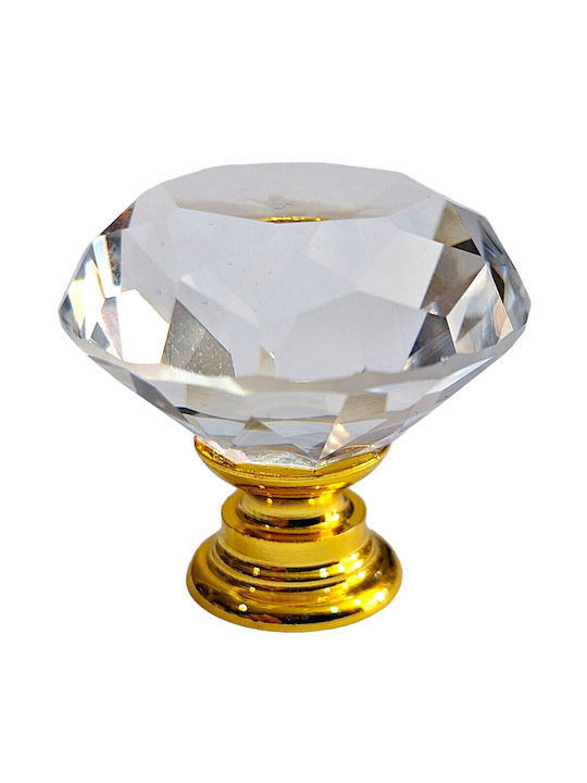 ACM Knob Furniture made of Zamak & Metallic & Crystal in Gold Color 11852 1pcs
