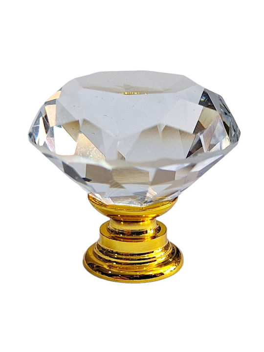 ACM Knob Furniture made of Zamak & Metallic & Crystal in Gold Color 11852 1pcs